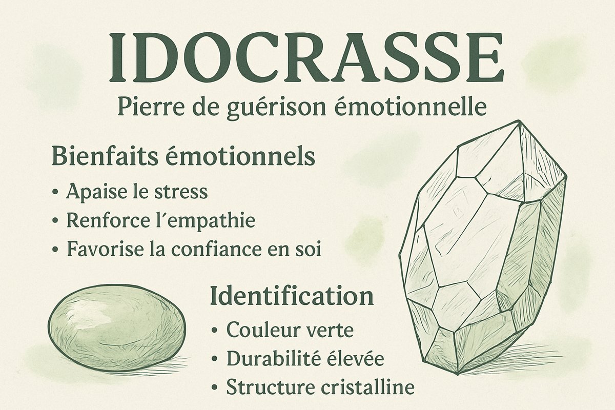 Idocrase : guide ultime sur ses propriétés puissantes infographie idocrase bienfaits