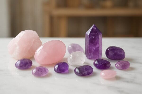 pierre comme totem culturel Quartz rose-améthyste