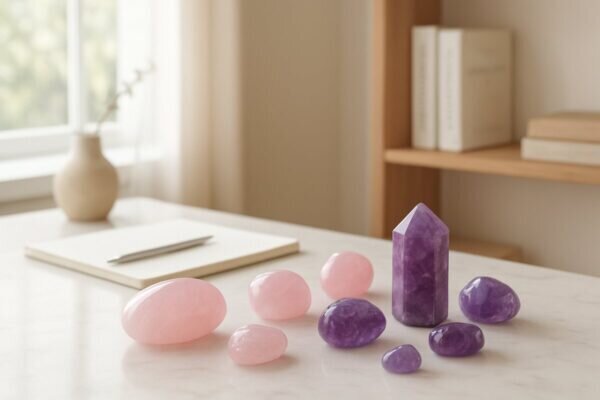 pierre et identité personnelle Quartz rose-améthyste