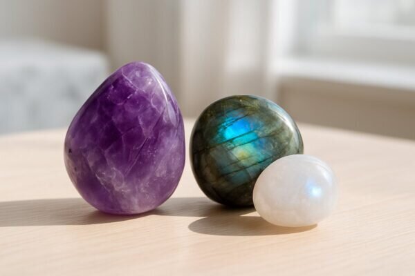pierre rêve prémonitoire Améthyste-labradorite-moonstone