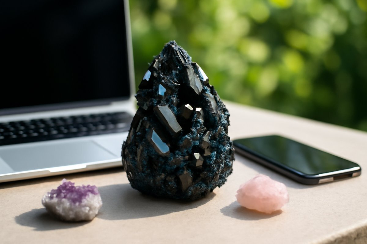 Carborandite-Améthyste-Quartz Rose