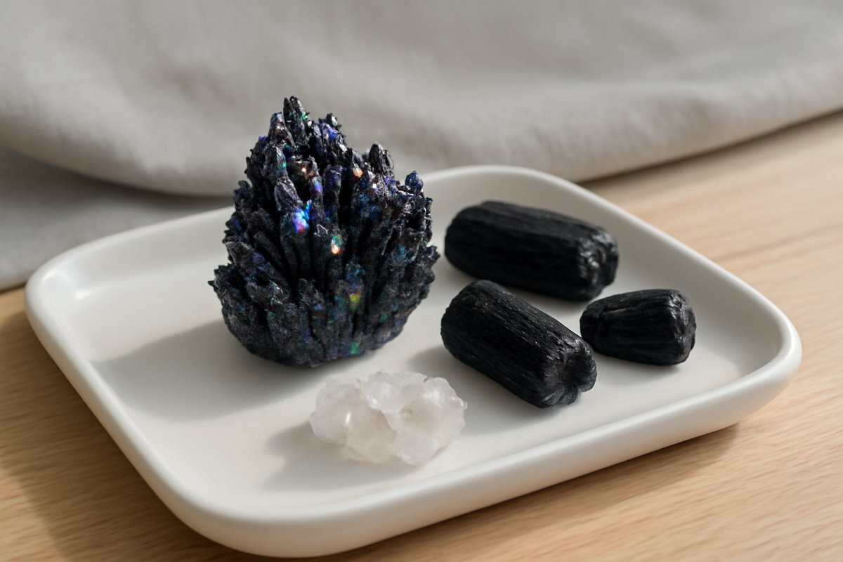 Carborandite-Tourmaline Noire-Quartz