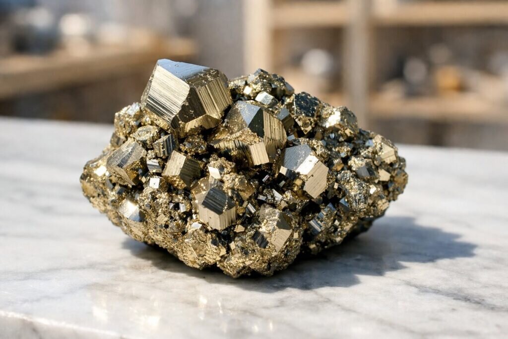 cristaux-pyrite-marbre