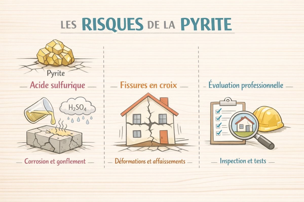Pyrite danger : les véritables risques pour votre santé Infographie sur les risques de la pyrite