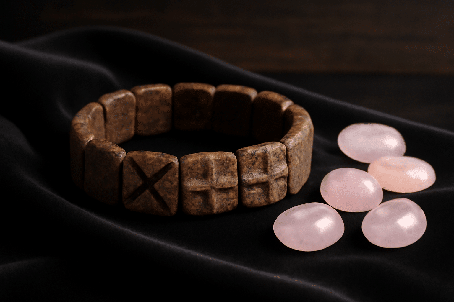 Découvrez le bracelet en staurotide pour l’équilibre Staurolite-Rose Quartz
