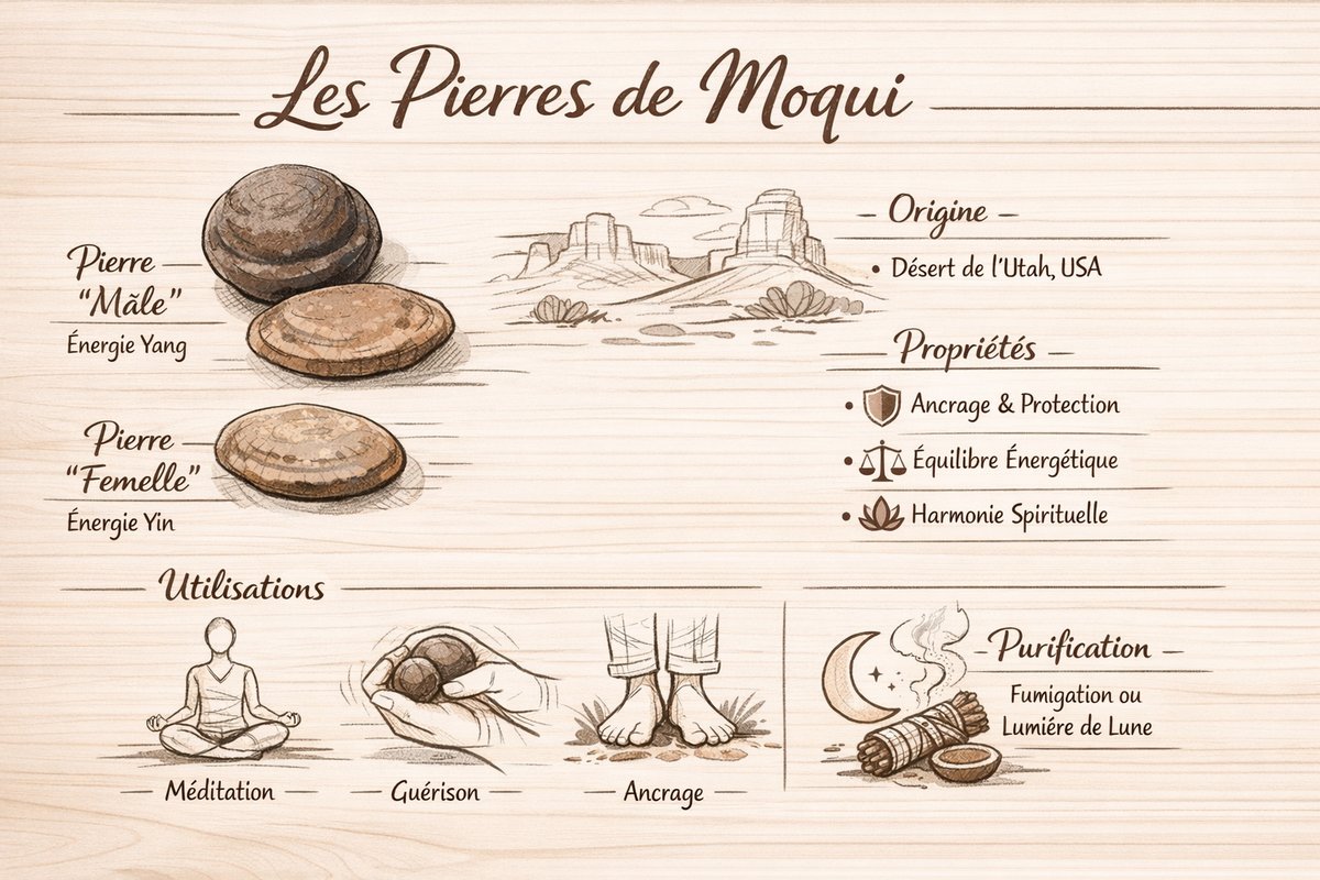 Pierre moquis magique : découvrez ses vertus incroyables Infographie sur les pierres Moquis