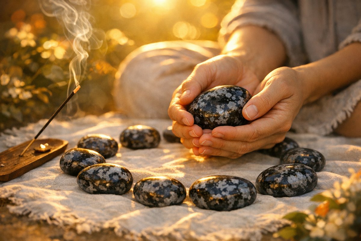Gabbro vertus : découvrez ses incroyables bienfaits en lithothérapie Gabbro en méditation