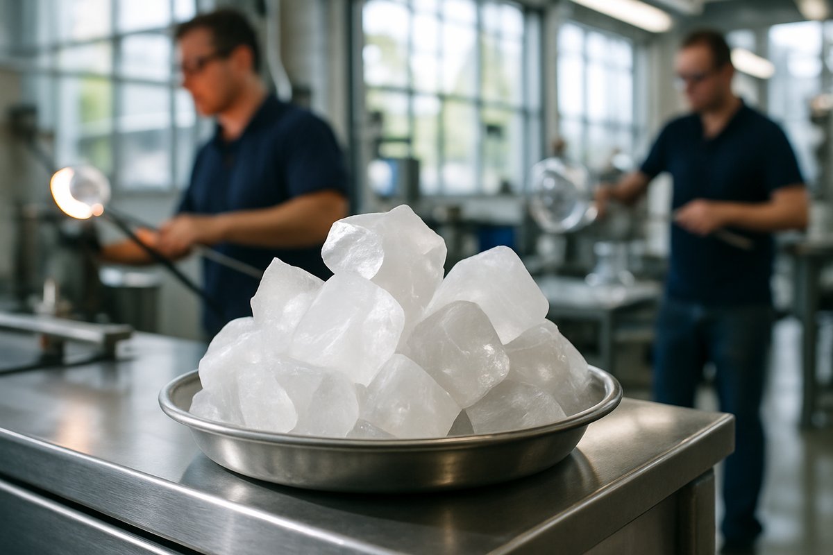 Colemanite : Source Étonnante de Bore et Ses Utilisations Colemanite dans une usine de verre