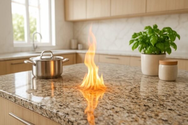 réaction des pierres à la chaleur Granite