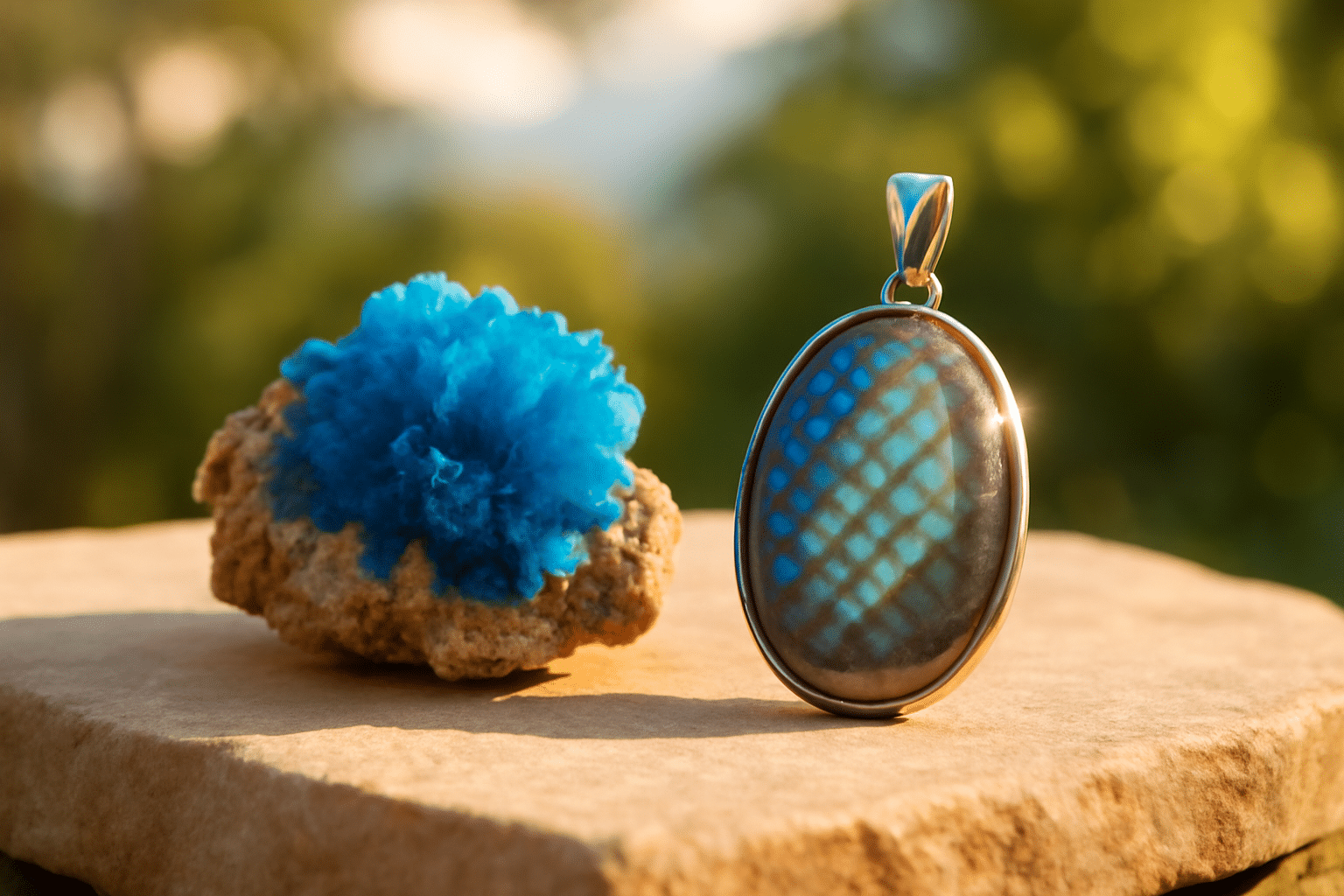 Cavansite et labradorite, secrets d'énergie intérieure Cavansite-Labradorite