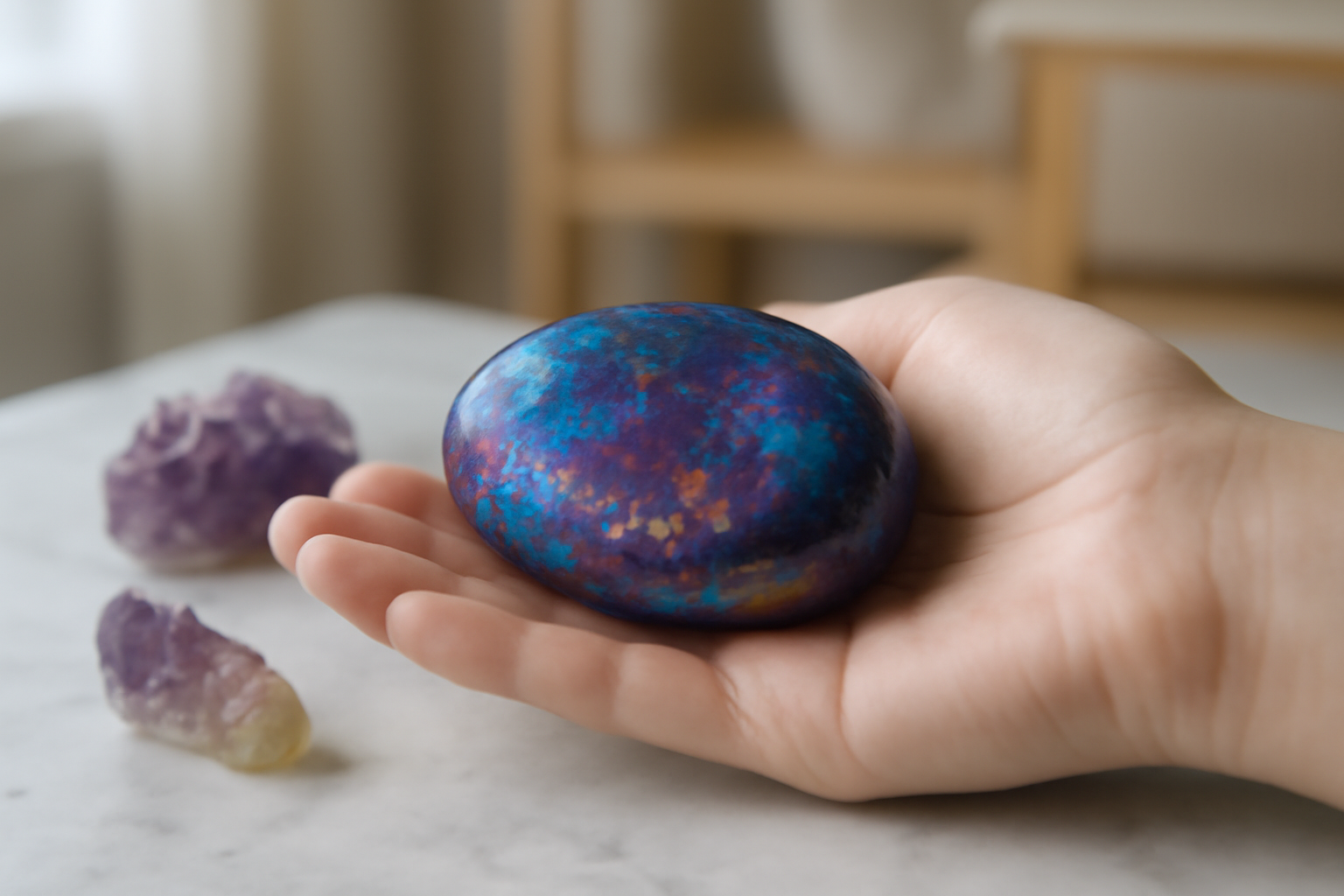 Bornite ou pierre du paon vertus et mystères révélés Bornite-Améthyste-Citrine
