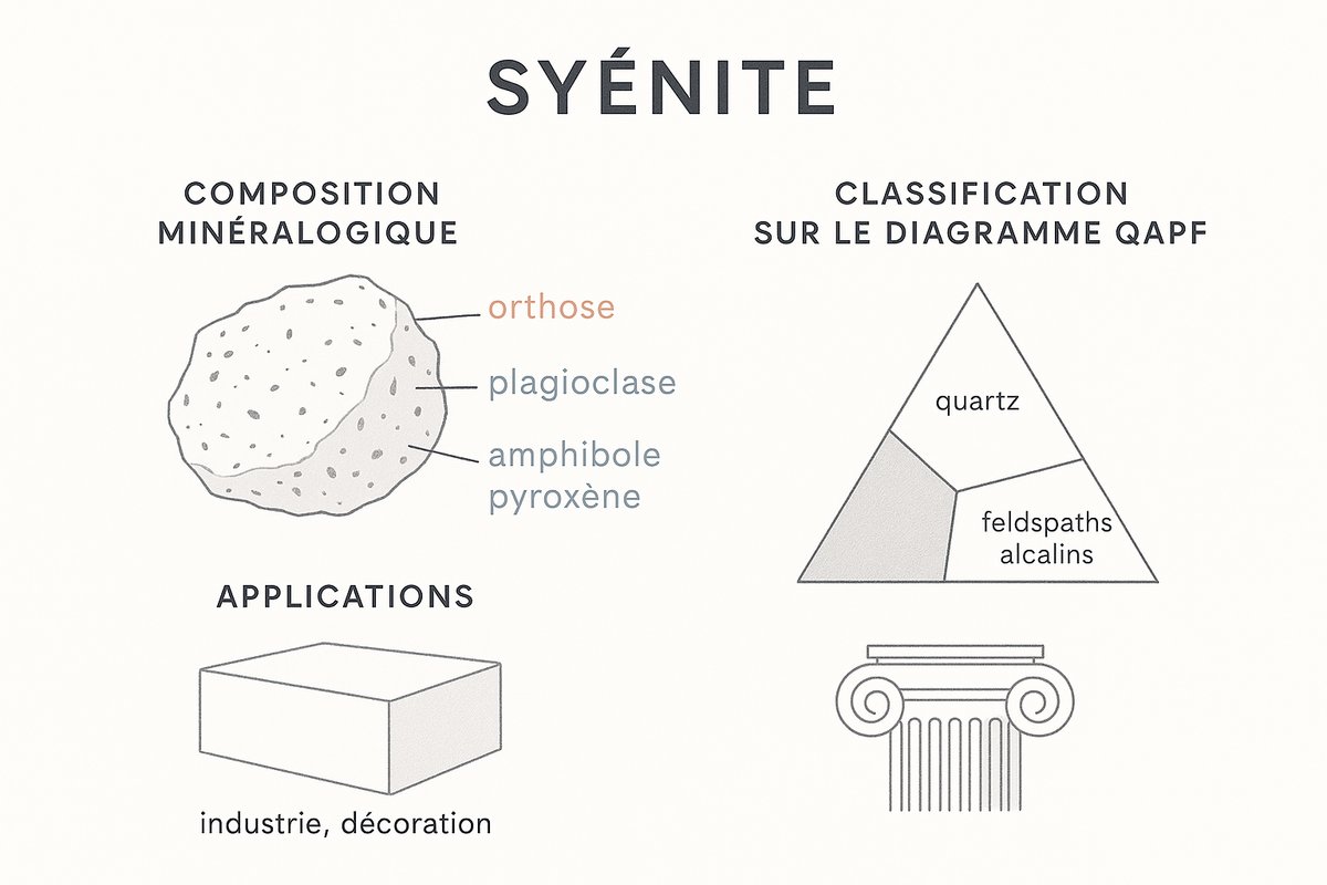 Syenite : découvrez ses secrets captivants et ses usages uniques infographique syénite moderne