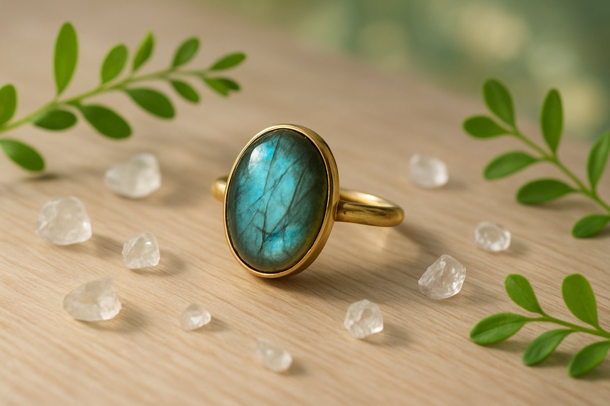 Bague en labradorite