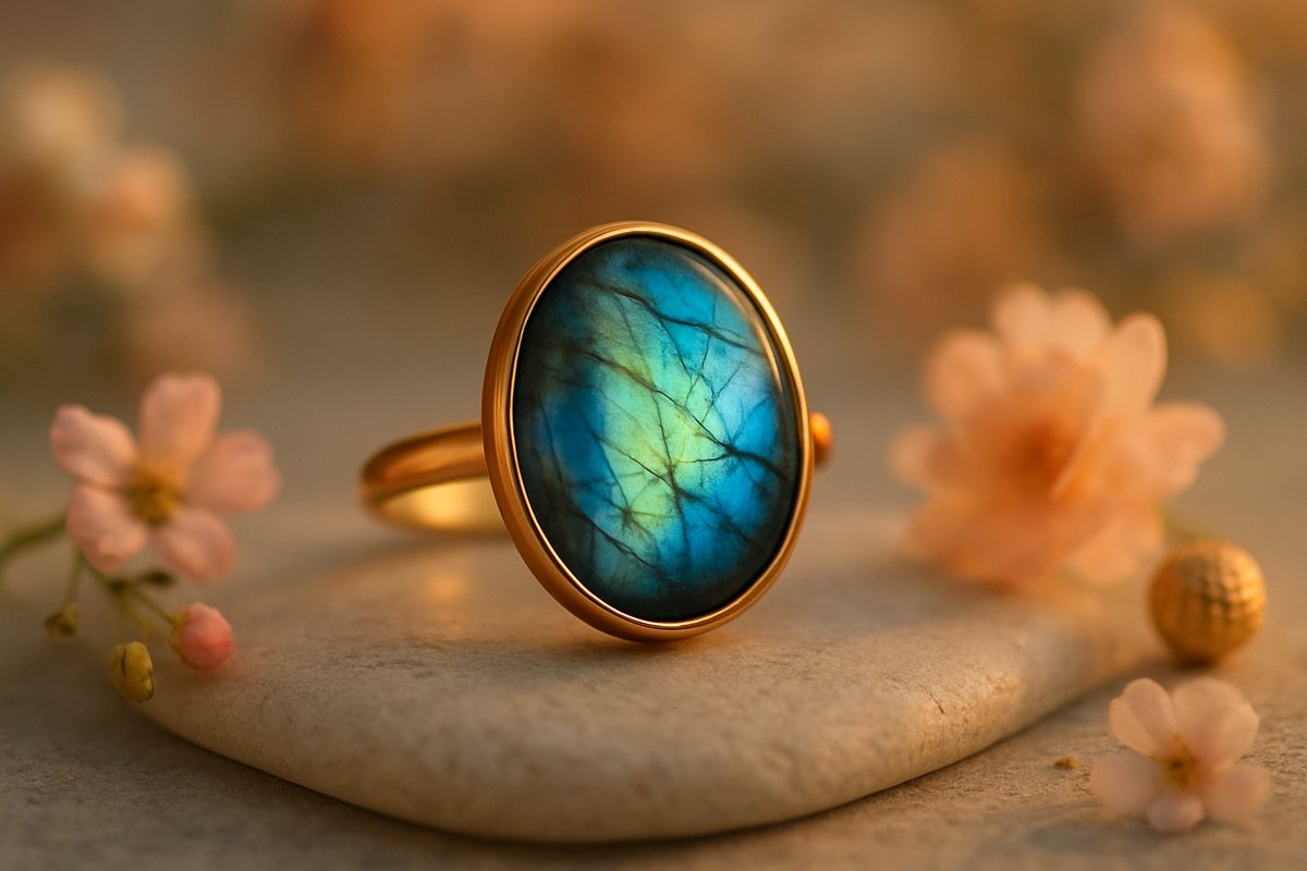 Bague en labradorite