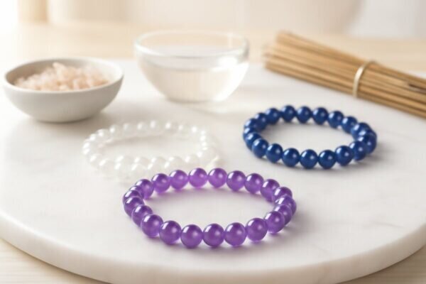 comment purifier un bracelet en pierre Améthyste-quartz-lapis lazuli