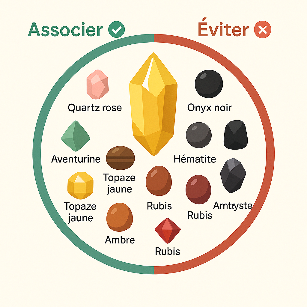 Infographie : Association de pierres à éviter Infographie : Association de pierres à éviter
