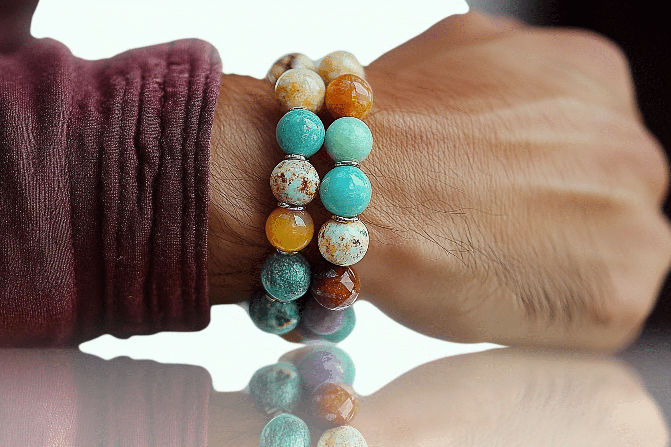 Bracelet homme Jaspe au poignet