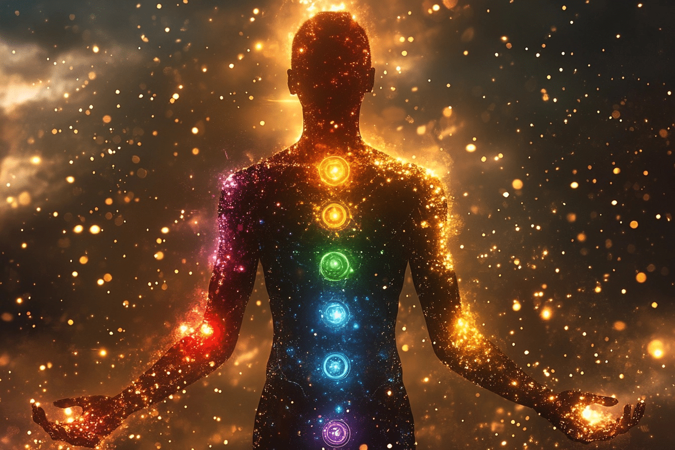 Lithothérapie et chakras - homme de face Lithotherapie et chakras homme de face